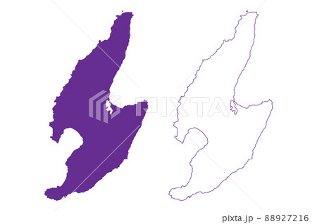 Sado island (Japan, East Asia, Japanese archipelago) map vector illustration, scribble sketch Sado map 88927216