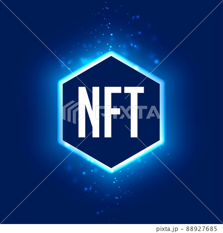 NFT non fungible token concept with neon light effect 88927685