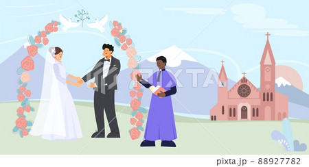Christian Wedding Flat Composition 88927782