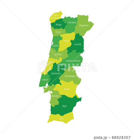 Portugal - administrative map of districts 88928307