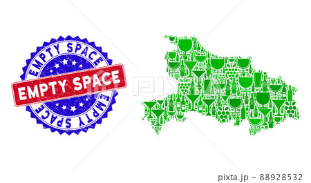 Bicolor Empty Space Grunge Seal Stamp and Composition of Hubei Province Map 88928532