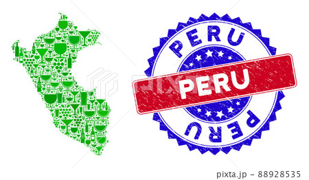 Bicolor Peru Distress Seal with Winery Composition of Peru Map 88928535