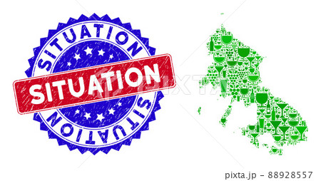 Bicolor Situation Textured Seal and Wine Composition of Skyros Greek Island Map 88928557