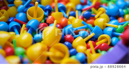 Close-up, childrens color mosaic for creating images. Educational toys for kids. 88928664