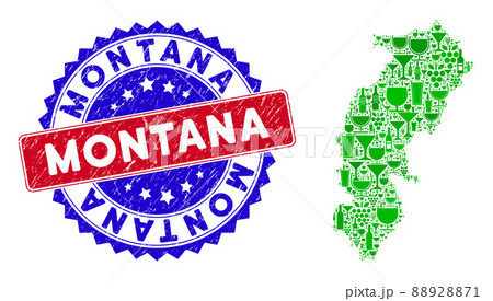 Bicolor Montana Grunge Stamp and Wine Collage of Chhattisgarh State Map Bicolor Montana Grunge Stamp and Wine Collage of Chhattisgarh State Map 88928871