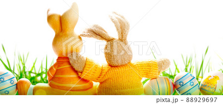 Funny Easter bunny. Happy Easter holiday concept. Funny Easter bunny. Happy Easter holiday concept. 88929697