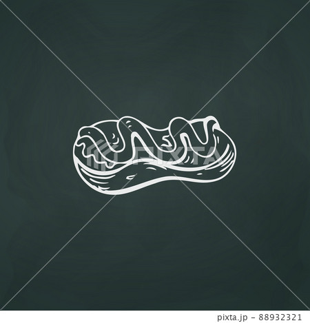 Eclair cake thin white lines on a textured dark background - Vector Eclair cake thin white lines on a textured dark background - Vector 88932321