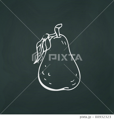 Pear thin white lines on a textural dark background - Vector Pear thin white lines on a textural dark background - Vector 88932323