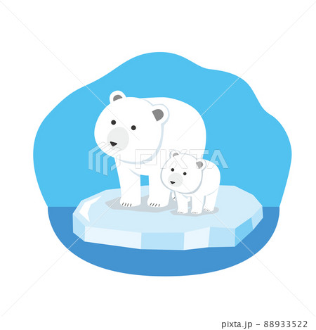 流氷に乗ったシロクマ親子 88933522