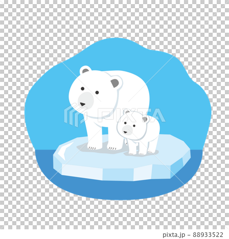 流氷に乗ったシロクマ親子 88933522