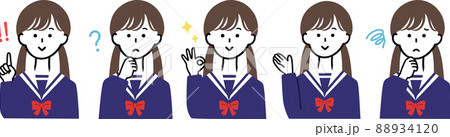 色んな表情とポーズセット 女子学生 色んな表情とポーズセット 女子学生 88934120