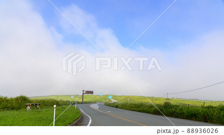 阿蘇大観峰・ミルクロードの早朝風景「早朝ドライブ」 阿蘇大観峰・ミルクロードの早朝風景「早朝ドライブ」 88936026