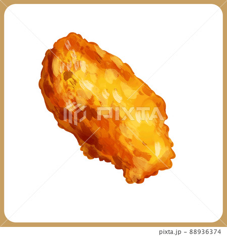 手描き水彩厚塗りの牡蠣フライイラスト 88936374