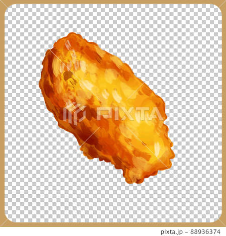 手描き水彩厚塗りの牡蠣フライイラスト 88936374