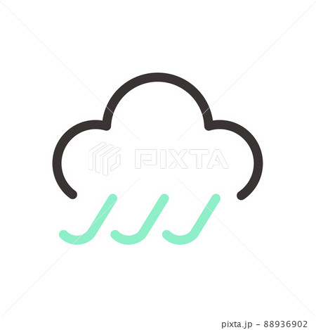 雨のお天気アイコン　ベクターイラスト素材 88936902