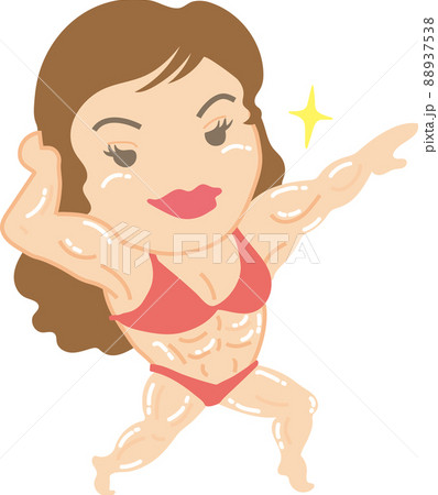 マッチョ女性_ポーズ 88937538