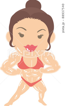 マッチョ女性_フロントラットスプレッド マッチョ女性_フロントラットスプレッド 88937540