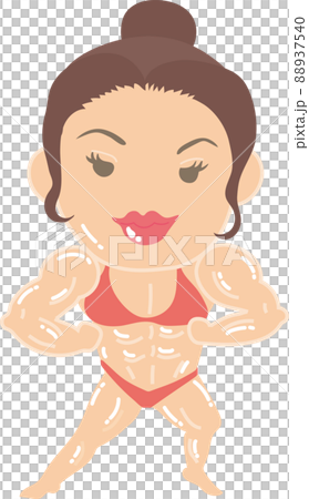 マッチョ女性_フロントラットスプレッド マッチョ女性_フロントラットスプレッド 88937540