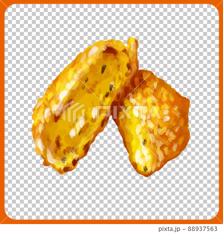 Hand-painted watercolor thick-painted pumpkin croquette illustration 88937563