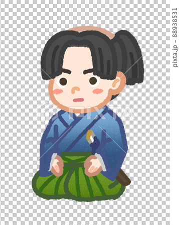 座っている武家の子供 88938531