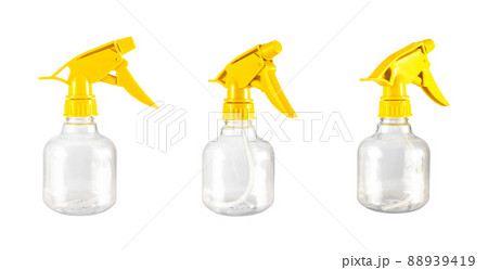 Empty Spray Plastic Bottle on White Background. File With Clipping Path. Empty Spray Plastic Bottle on White Background. File With Clipping Path. 88939419