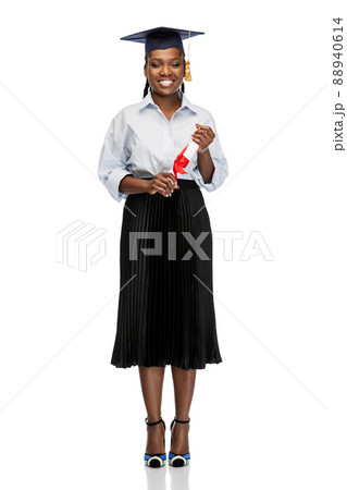 happy female graduate student with diploma 88940614