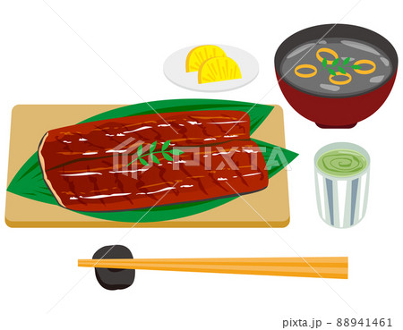 うなぎのかば焼き 定食 ベクターイラスト うなぎのかば焼き 定食 ベクターイラスト 88941461