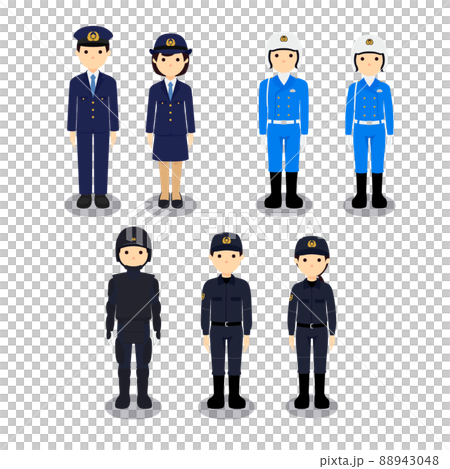 日本の警察官のイラストセット 88943048