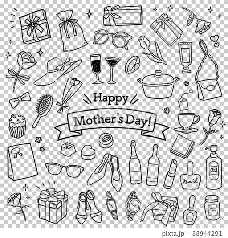 Mother's day gift illustration line drawing 88944291