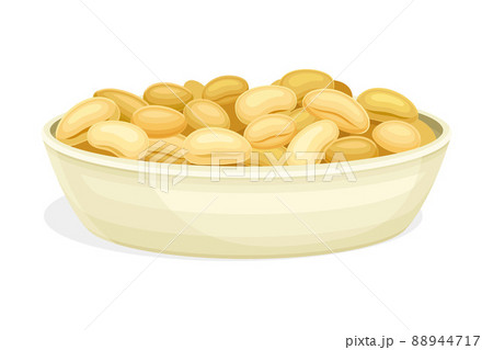 Soy Bean Rested in Bowl as Edible Seed of Legume Plant Vector Illustration Soy Bean Rested in Bowl as Edible Seed of Legume Plant Vector Illustration 88944717