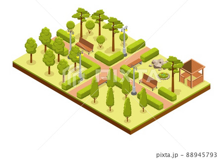 Isometric Park Lanes Composition 88945793