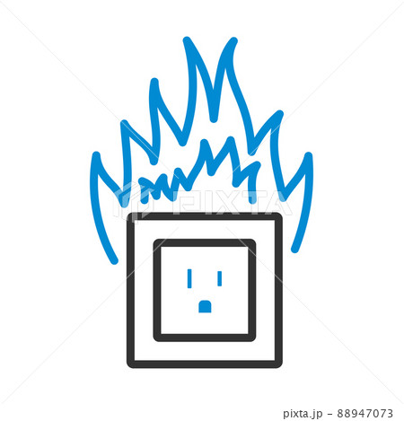 Electric Outlet Fire Icon 88947073