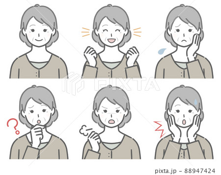 高齢女性の色々な表情 高齢女性の色々な表情 88947424