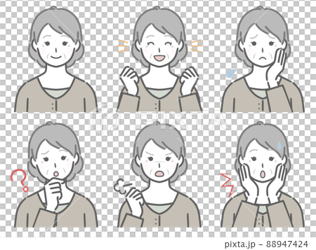 高齢女性の色々な表情 高齢女性の色々な表情 88947424