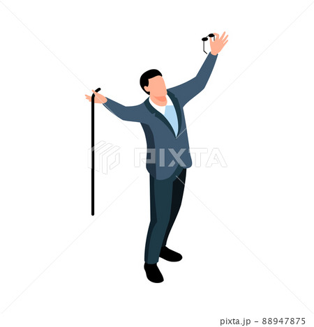 Blind Man Illustration 88947875