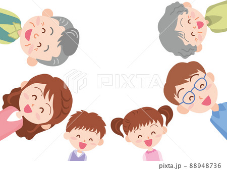 覗き込む家族_笑顔 88948736