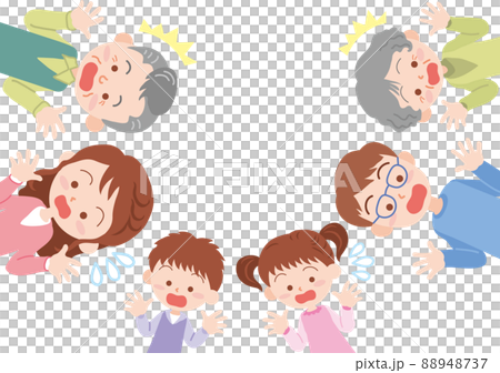 覗き込む家族_驚いた表情 88948737