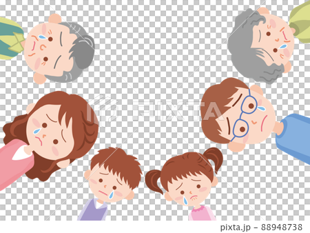 覗き込む家族_泣き顔 覗き込む家族_泣き顔 88948738