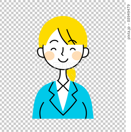 Business woman smiling smile icon - Stock Illustration [88949479] - PIXTA