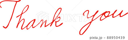 Thank you-文字-筆記体-英語 手書き ありがとう 赤 細字 Thank you-文字-筆記体-英語 手書き ありがとう 赤 細字 88950439