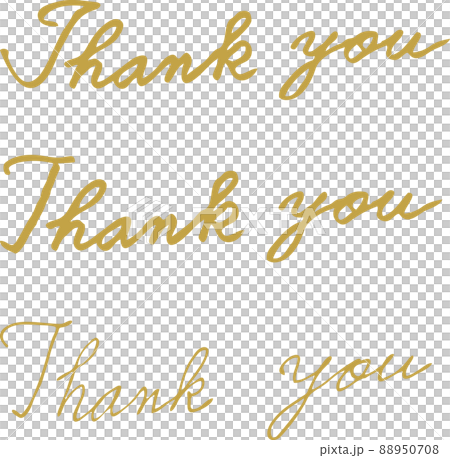 Thank you-文字-筆記体-英語 手書き ありがとう 金色 セット Thank you-文字-筆記体-英語 手書き ありがとう 金色 セット 88950708