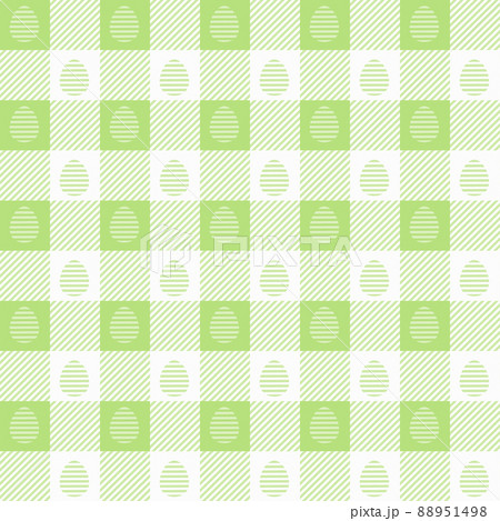 Easter gingham seamless pattern. Green vichy checkered background with eggs. Vector. 88951498