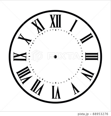 Clock face with shadow on white background. Vector illustration 88953276