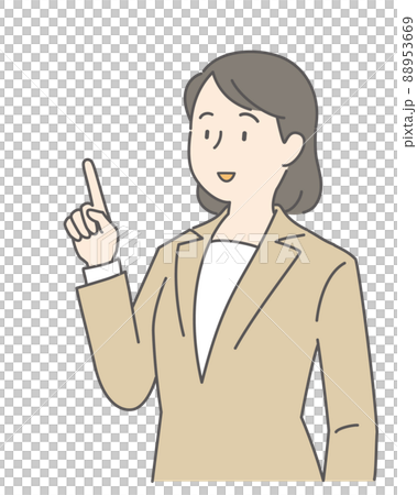 指をさすスーツ姿の女性 88953669