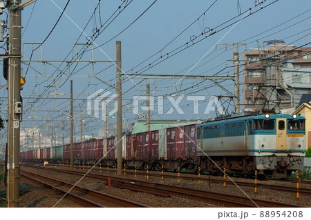 広島更新色を纏ったEF65-1008牽引の貨物列車_2007/7/27撮影 88954208