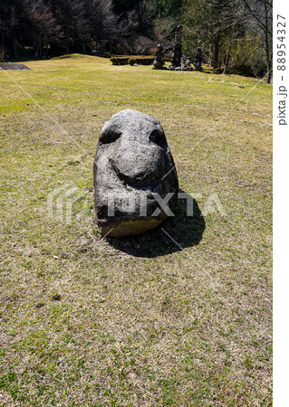 人の顔に見える岩　寝覚の床美術公園（長野県寝覚） 88954327