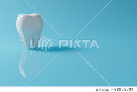青バックに歯のイメージイラスト 88955604