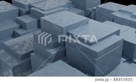 CGブロック　幾何学模様のある多数のブロック背景 88955605