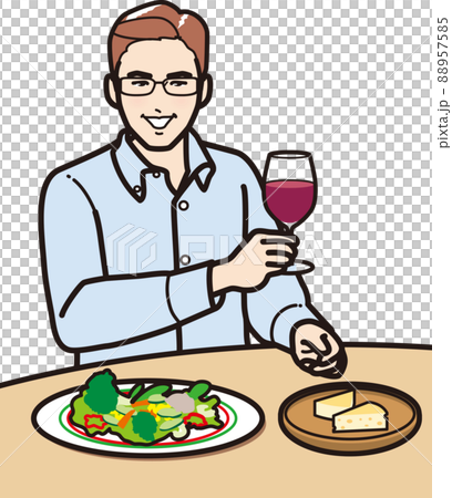 Male drinking wine 88957585