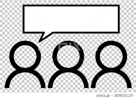 Illustration of a person having a conversation with three people Illustration of a person having a conversation with three people 88958120